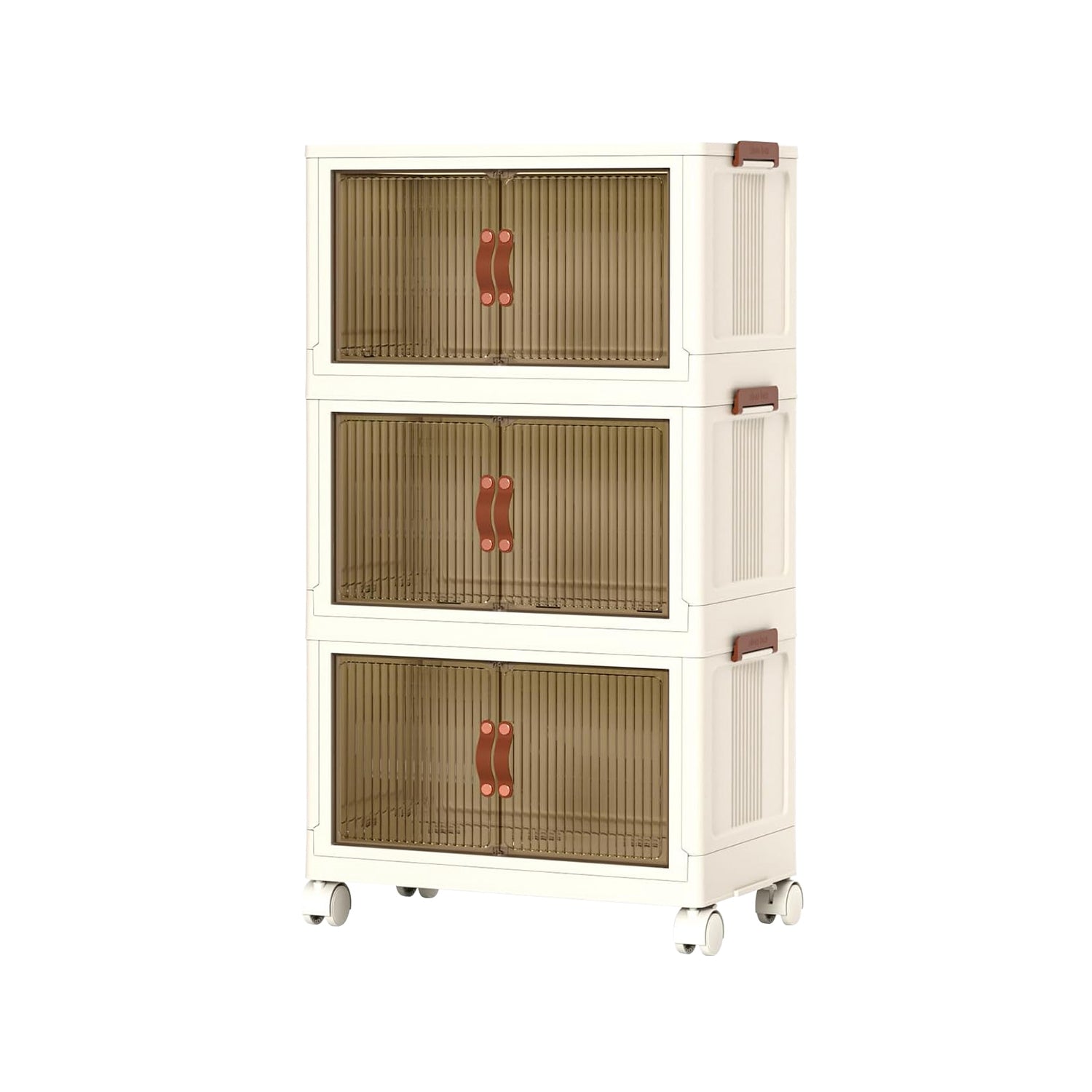 3Pcs Foldable Storage Bins With Lid Wheels Front Magnetic Door Fedex Shipping