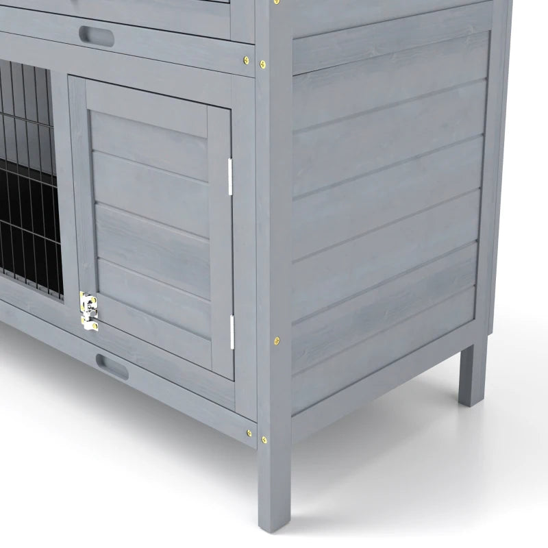 54 2-Story Large Rabbit Hutch Bunny Cage Pet House Small Animal Habitat With Lockable Doors