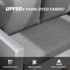 2 Seat Patio Furniture Cushions, 46x26x5 In, Thick Outdoor Loveseat Cushion Set With Removable Cover, Fade-Resistant Replacement Cushions For Outdoor Furniture, Couch, Bench, Swing, Gray