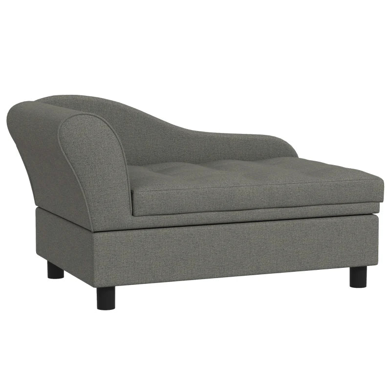 PawHut Pet Sofa Dog Sofa For Small Dogs With Storage, Gray