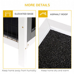 54" 2-Story Large Rabbit Hutch Bunny Cage Wooden Pet House Small Animal Habitat with Lockable Doors, No Leak Tray and waterproof Roof for Rabbits, Chickens, Ducks, Outdoor/Indoor Dark Gray