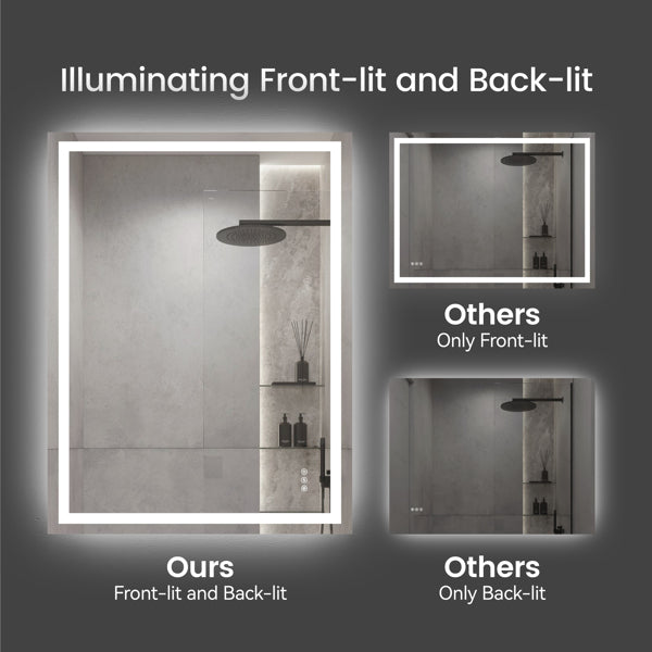 28 Inch X 36 Inch LED Bathroom Mirror