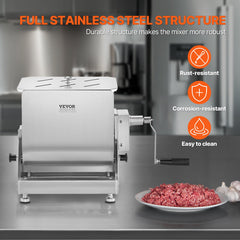 Manual Meat Mixer 60L Tilt Tank Mixing Max 60LB For Meat Sausage Mixer Machine