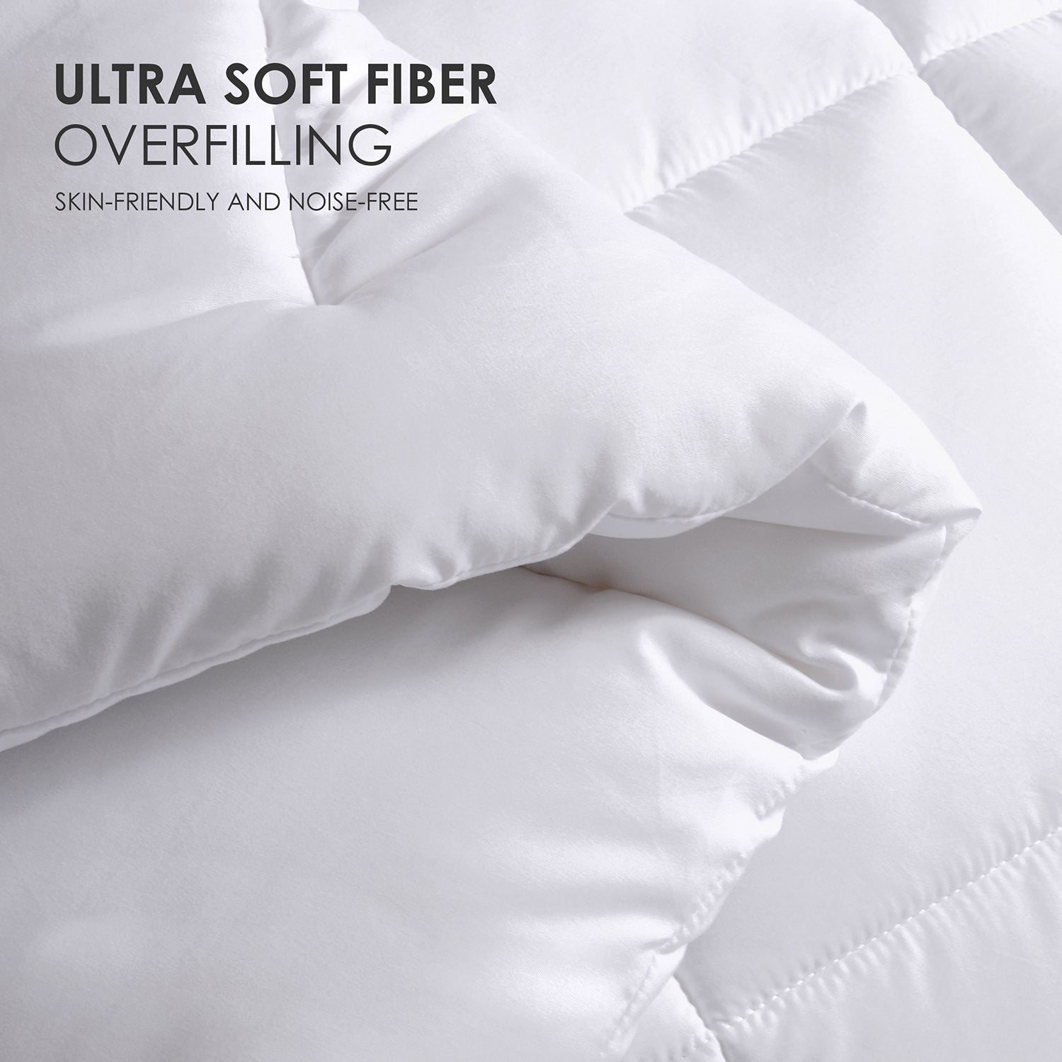 White Oversized Checkered Quilted Plump Duvet Luxury Hotel-grade Comfort For Bedrooms And