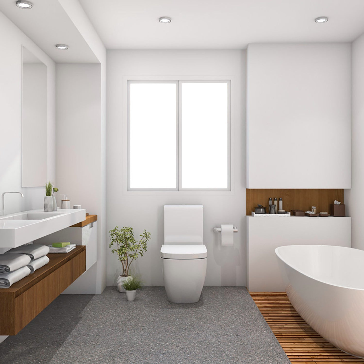 Square Toilet Seat With Grip-Tight Seat Bumpers Heavy-Duty Quiet-Close Quick-Release Easy Cleaning White
