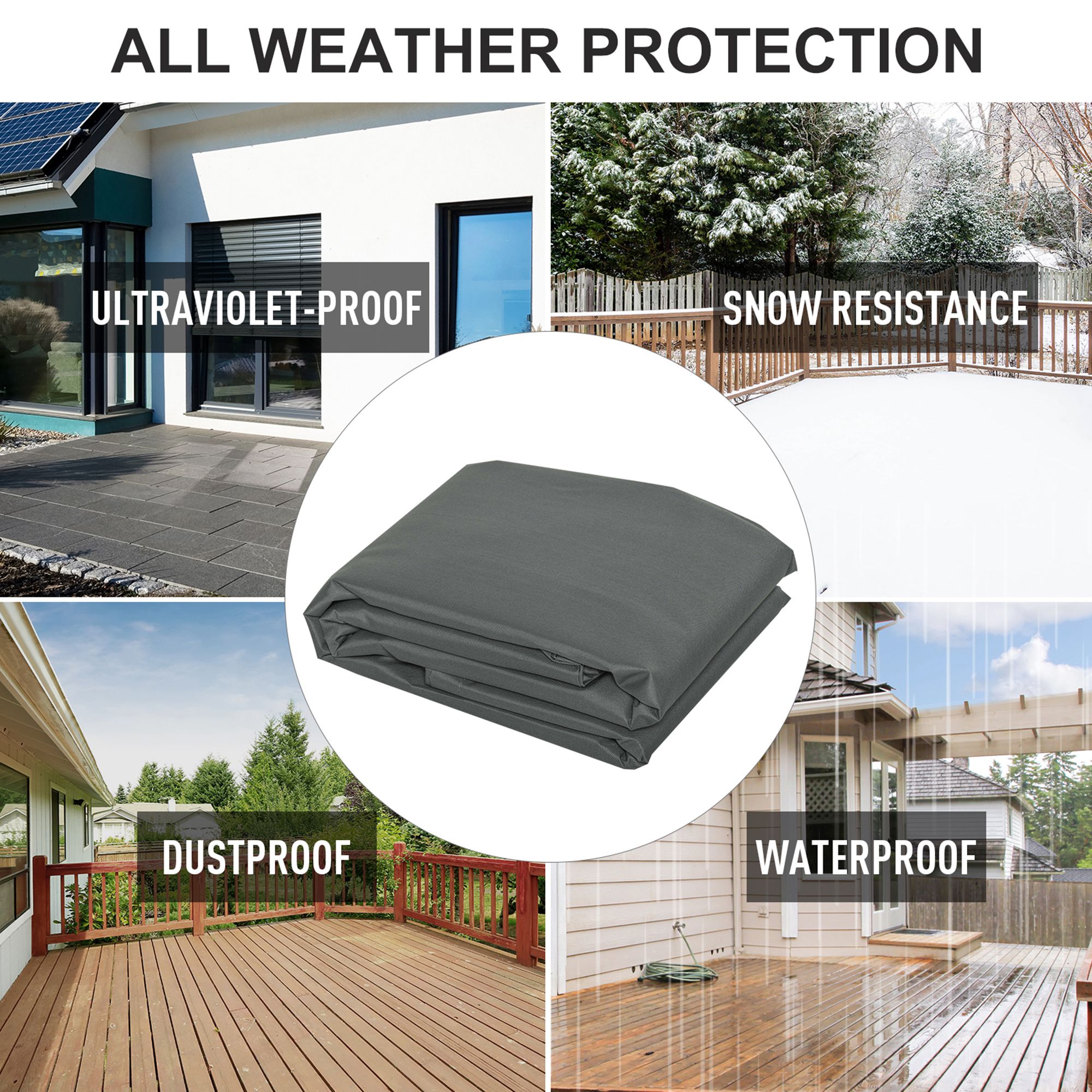 All Weather Garden Patio Swing Chair Cover Waterproof Protector Anti-UV And PVC Coating Fade Resistant Oxford Fabric 6.7ft X 4.1ft X 5.4ft
