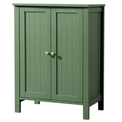 Forest Green MDF Painted With Vertical Stripes, 60*30*80cm, Double Door Bathroom Vanity