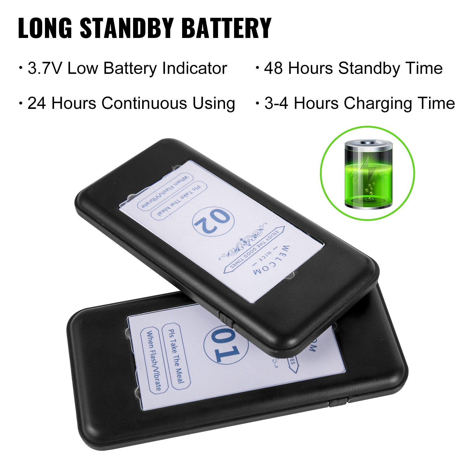 F101 Restaurant Pager System 16 Pagers, Max 98 Beepers Wireless Calling System, Touch Keyboard With Vibration, Flashing And Buzzer For Church, Nurse,Hospital & Hotel