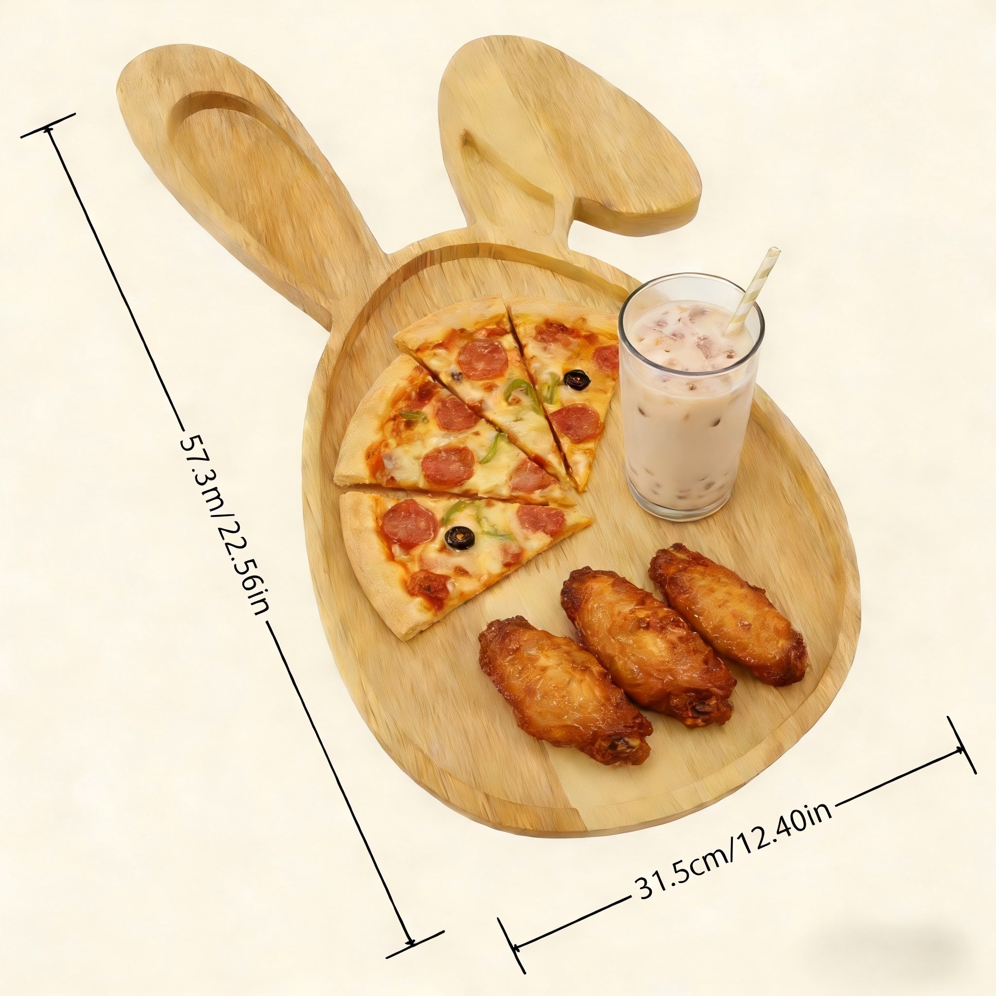 Creative Unvarnished Wooden Cartoon Christmas Tray For Home Desktop