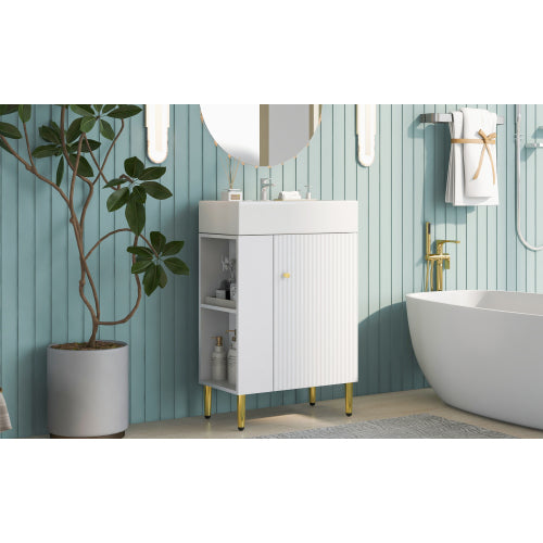21.6 Inch White Bathroom Vanity, Unavailable Platforms- SHEIN Corporation, Temu