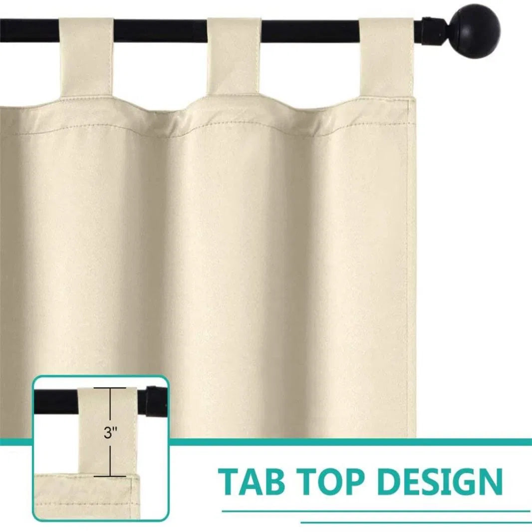Beige Outdoor Thermal Grommet Blackout Curtain - 50 In. W X 96 In. L