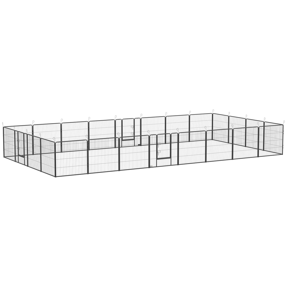 24 Panel Dog Playpen for Small and Medium Dogs with Lockable Door, 15.7' x 15.7' x 2.6'