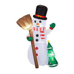 6.2FT Lighted Christmas Inflatable Decoration, Inflatable Snowman Holding Groom, Funny Blow Up Yard Decorations With Built-in LED Lights For Holiday Party Front Yard Lawn Garden Decor