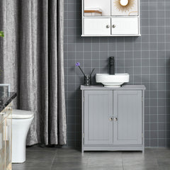 Bathroom Vanities, Bathroom Sink Cabinets with U-Shape Cut-Out and Adjustable Internal Shelf, Gray