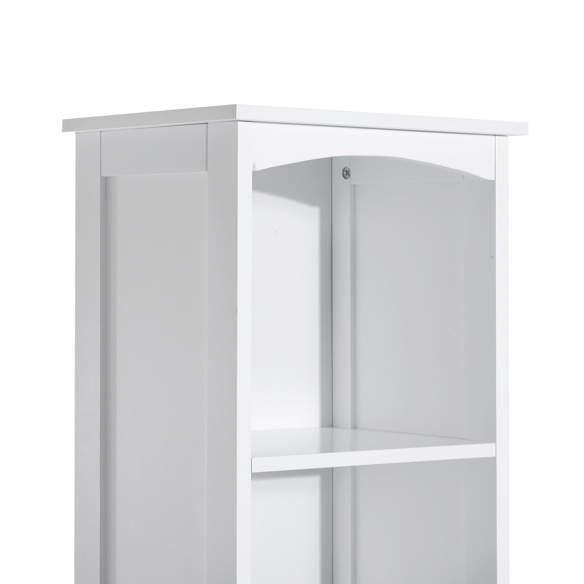 Bathroom Storage Cabinet, Free Standing Bathroom Storage Unit, Tall Linen Tower with 3-Tier Shelves and Drawer, White