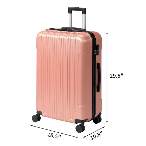Three-in-one Textured Matte Finish, Non-TSA Lock, 28-inch Detachable Wheels, ABS Trolley Case, 20in, 24in, 28in ABS, All Available In Rose Gold