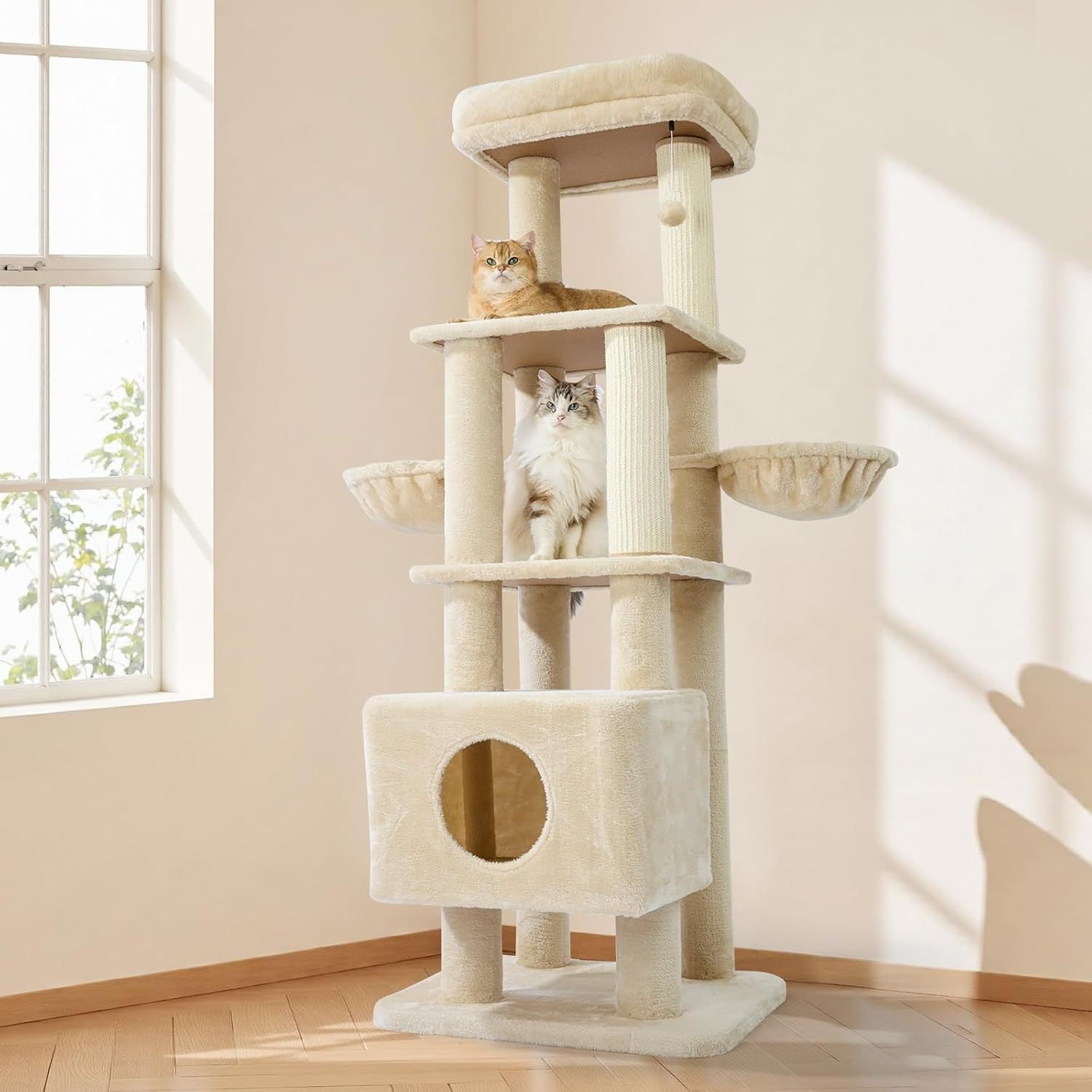 Gardner Pets Large Cat Tree For Medium To Large Cats, Heavy-Duty Cat Tower With Scratch Post And Washable Top Perch. Self-pickup Orders Supported Via FedEx, Amazon Ship, And UPS.