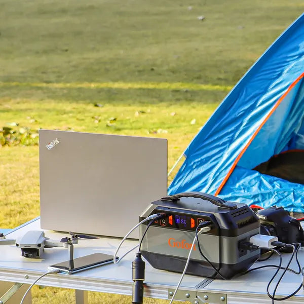 GOFORT 330W Portable Power Station;  299Wh Solar Generator Backup Power Compatible With 100W 18V Portable Solar Panel;  Foldable Solar Charger With USB;  18V DC;  QC 3.0 Output