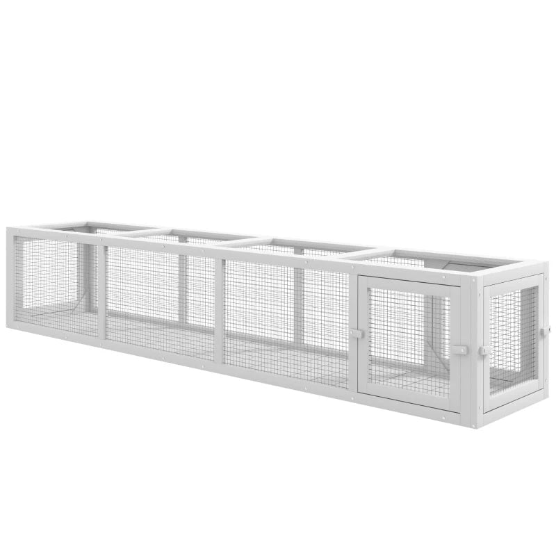 Wooden Cat Run With Weather Protection, Connecting Inside And Outside