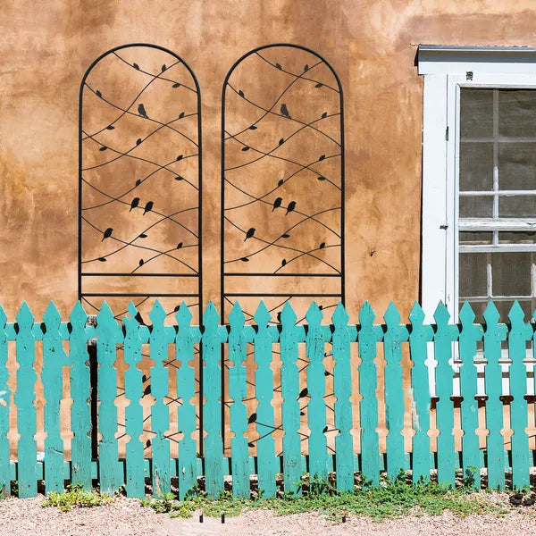 2 Pack Metal Garden Trellis 86.7" X 19.7" Rustproof Trellis For Climbing Plants Outdoor Flower Support Bird Deco Black