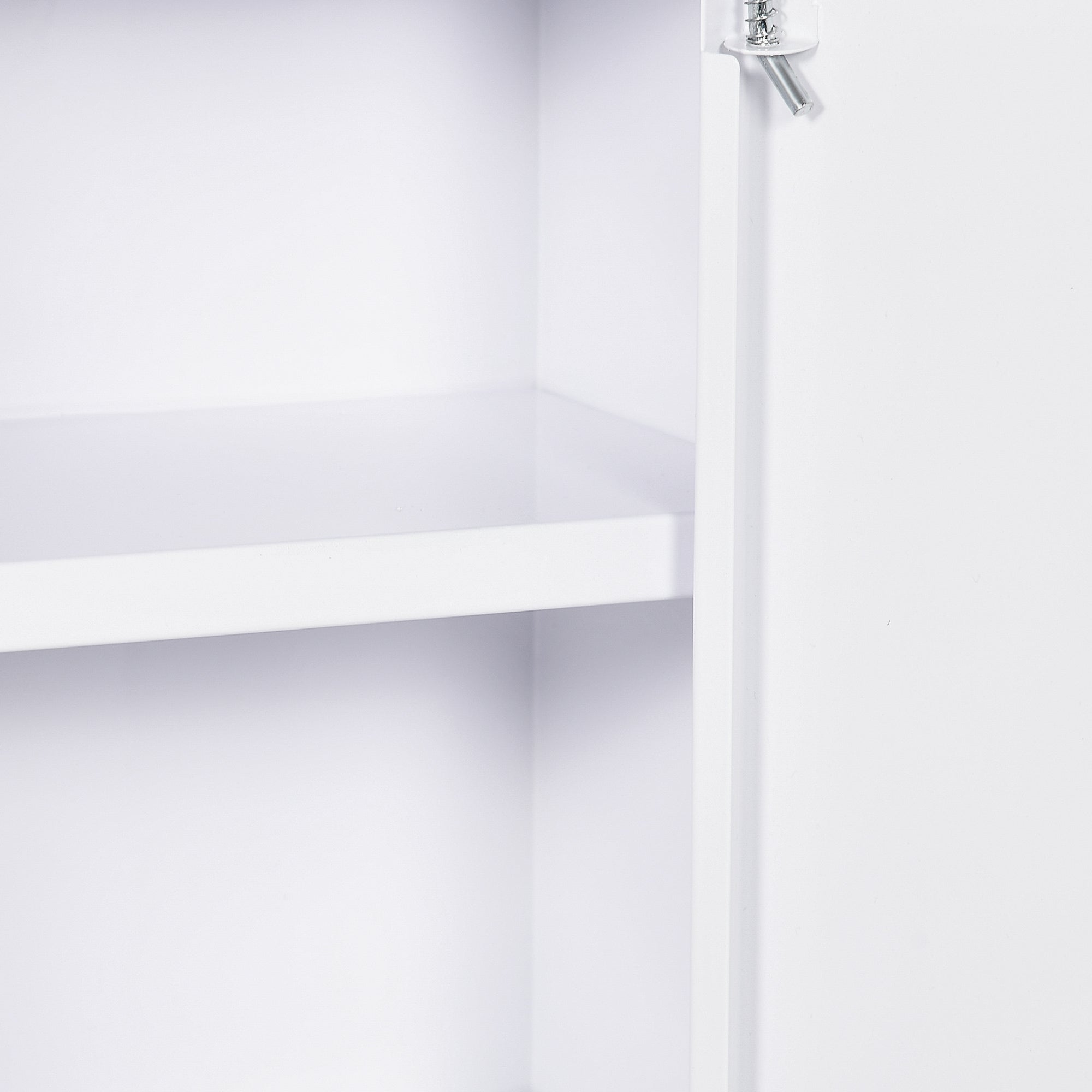 12" x 18" Lockable Medicine Cabinet, 3 Tier Steel Medical Wall Box with 2 Keys and Shelves for Bathroom, White