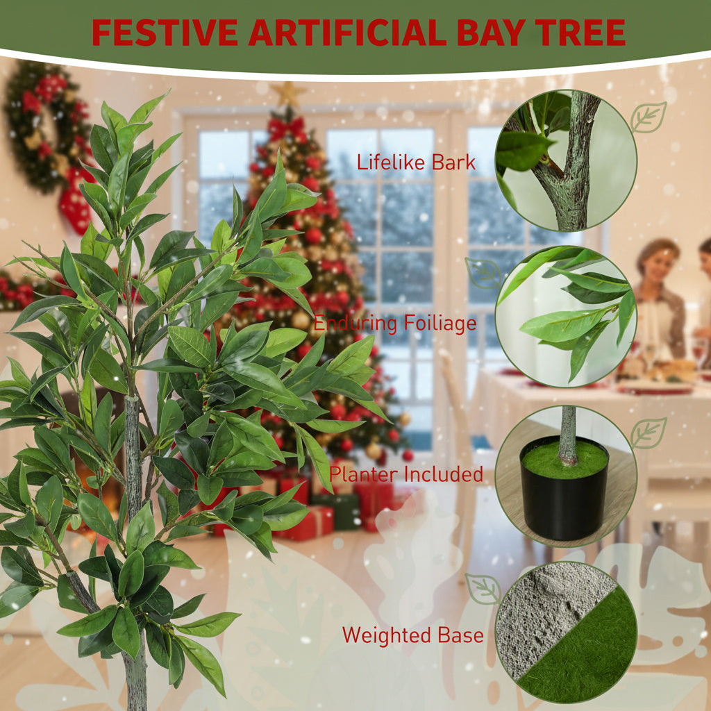 Artificial Tree Christmas Potted Plant Natural Green Holiday Decor For Living Room Office Home