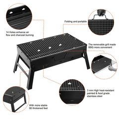 Foldable Smoker Grill Portable Lightweight BBQ Charcoal Grill For Camping Picnics Garden Grilling RV Travel