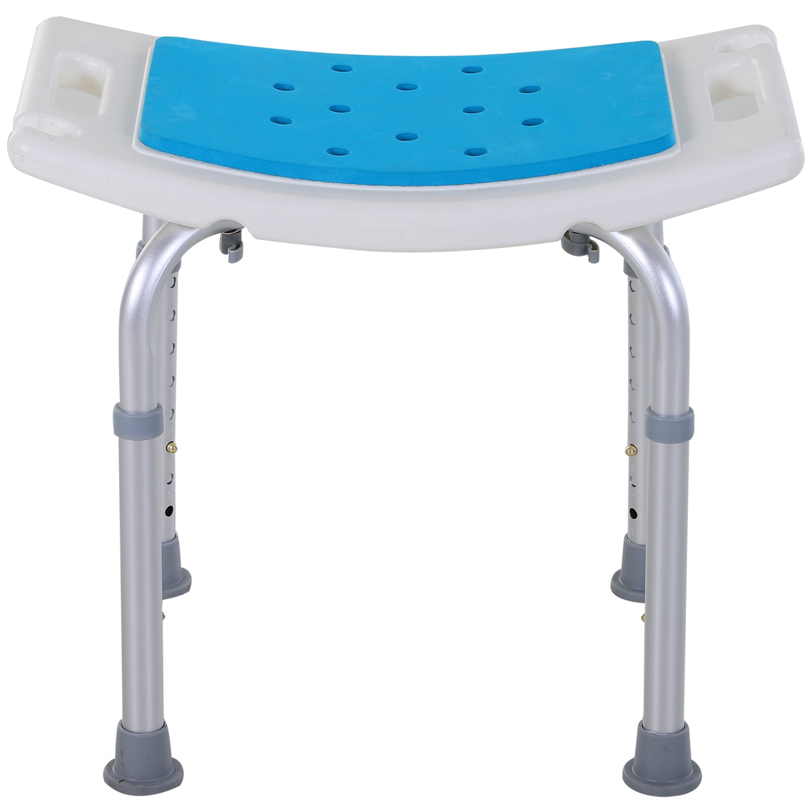 Adjustable Aluminum Bath Stool Spa Shower Chair Non-Slip w/ Shower Hole