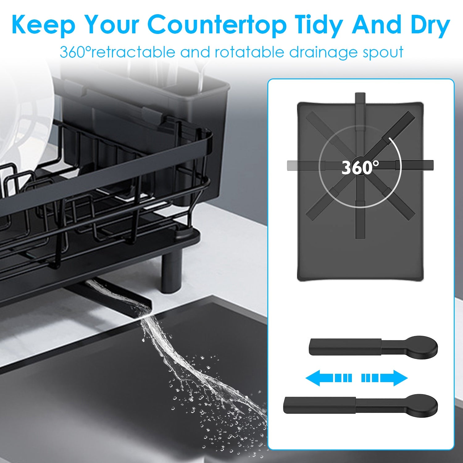 1Pc Dish Drying Rack Drain Board Utensil Holder Organizer Drainer Tableware Organizer Kitchen Countertop Storage Shelf