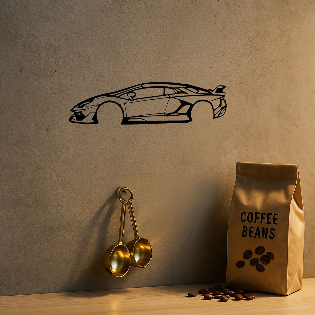 Precision Laser-Cut Metal Wall Art Sleek Sports Car Silhouette