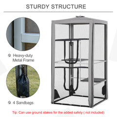 H Cat House Kitten Enclosure Playpen Frame with 3 Platforms