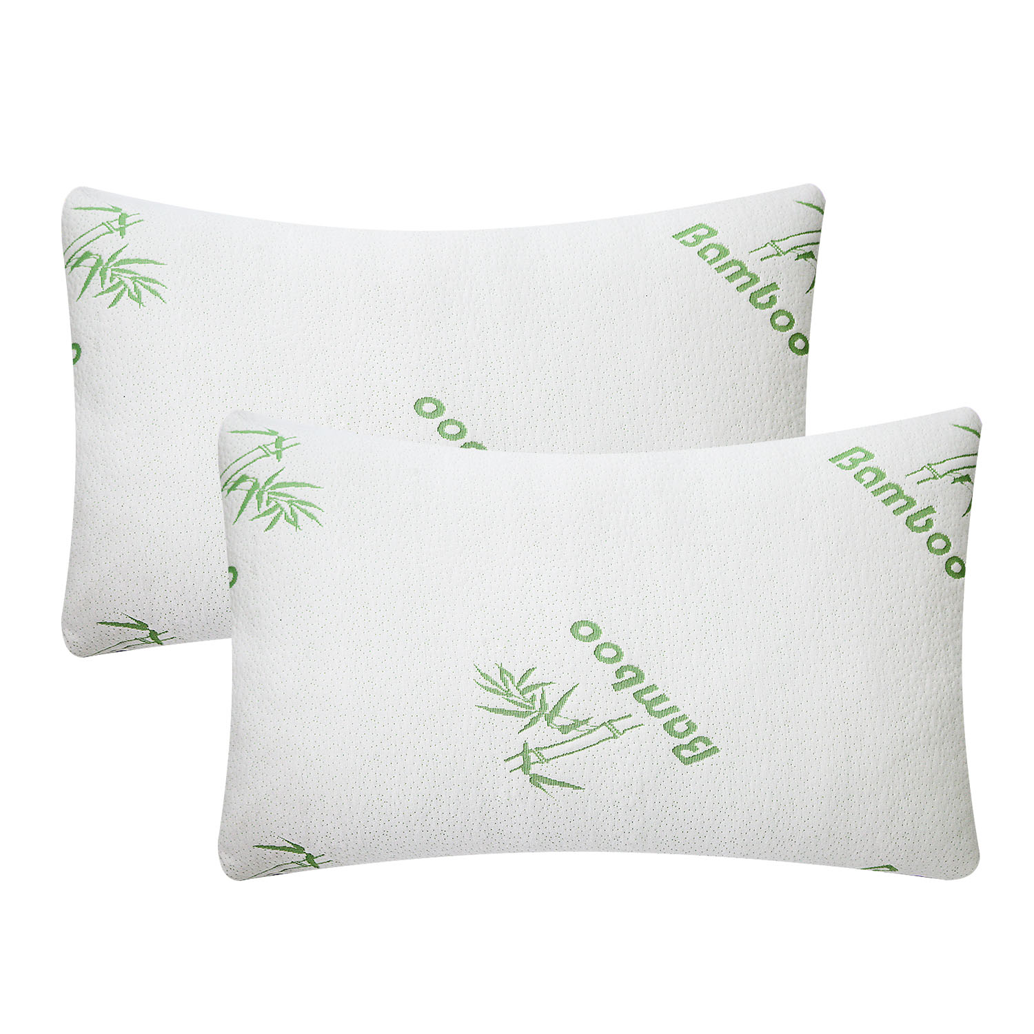 2Pcs Or 1Pcs Bamboo Memory Foam Pillow Hypoallergenic Bed Pillow For Head Neck Rest Sleeping Shredded Pillow Washable Cover Queen Size Pillow