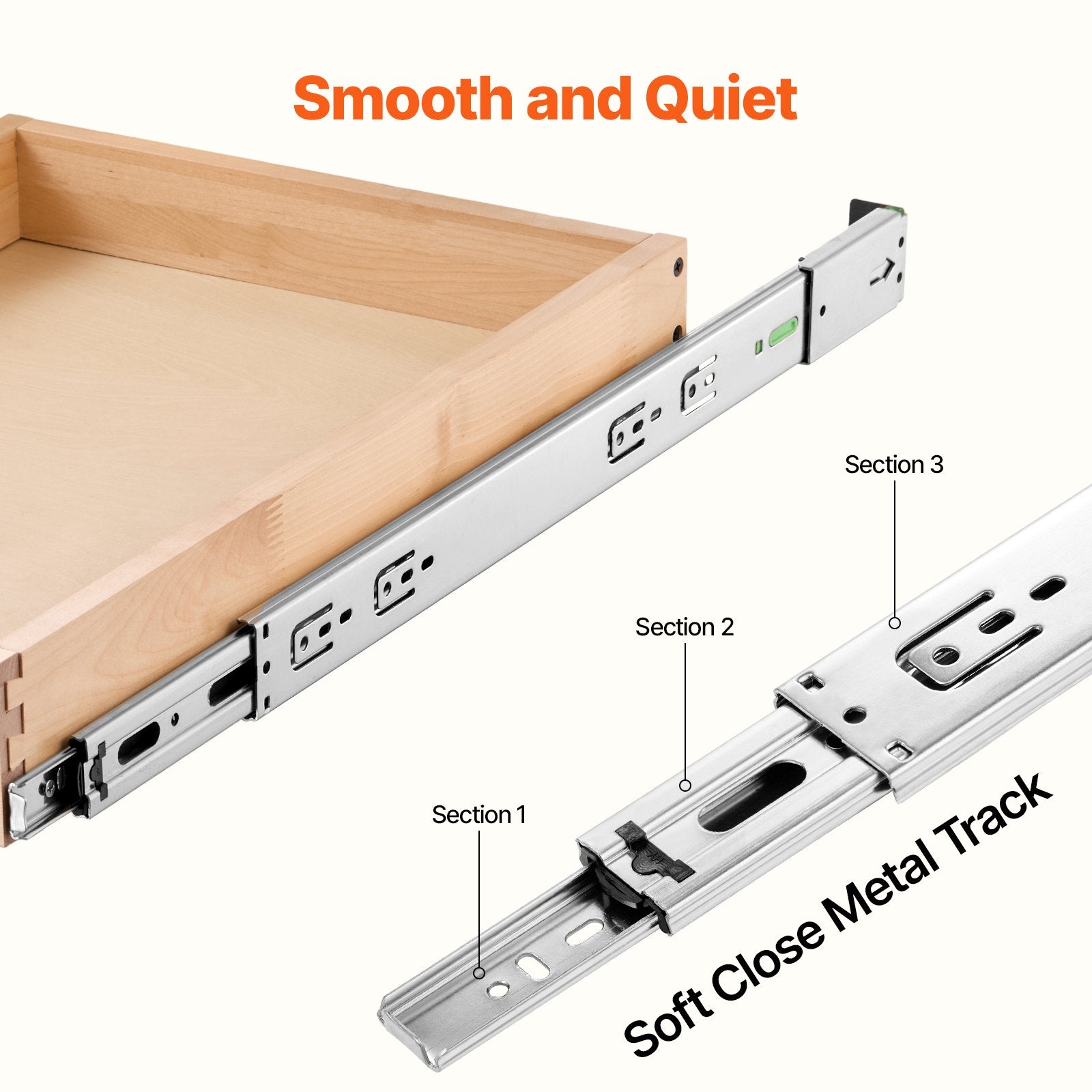 Pull Out Cabinet Organizer Soft Close Slide Out Shelf Wood Drawer 17'W X 21'D