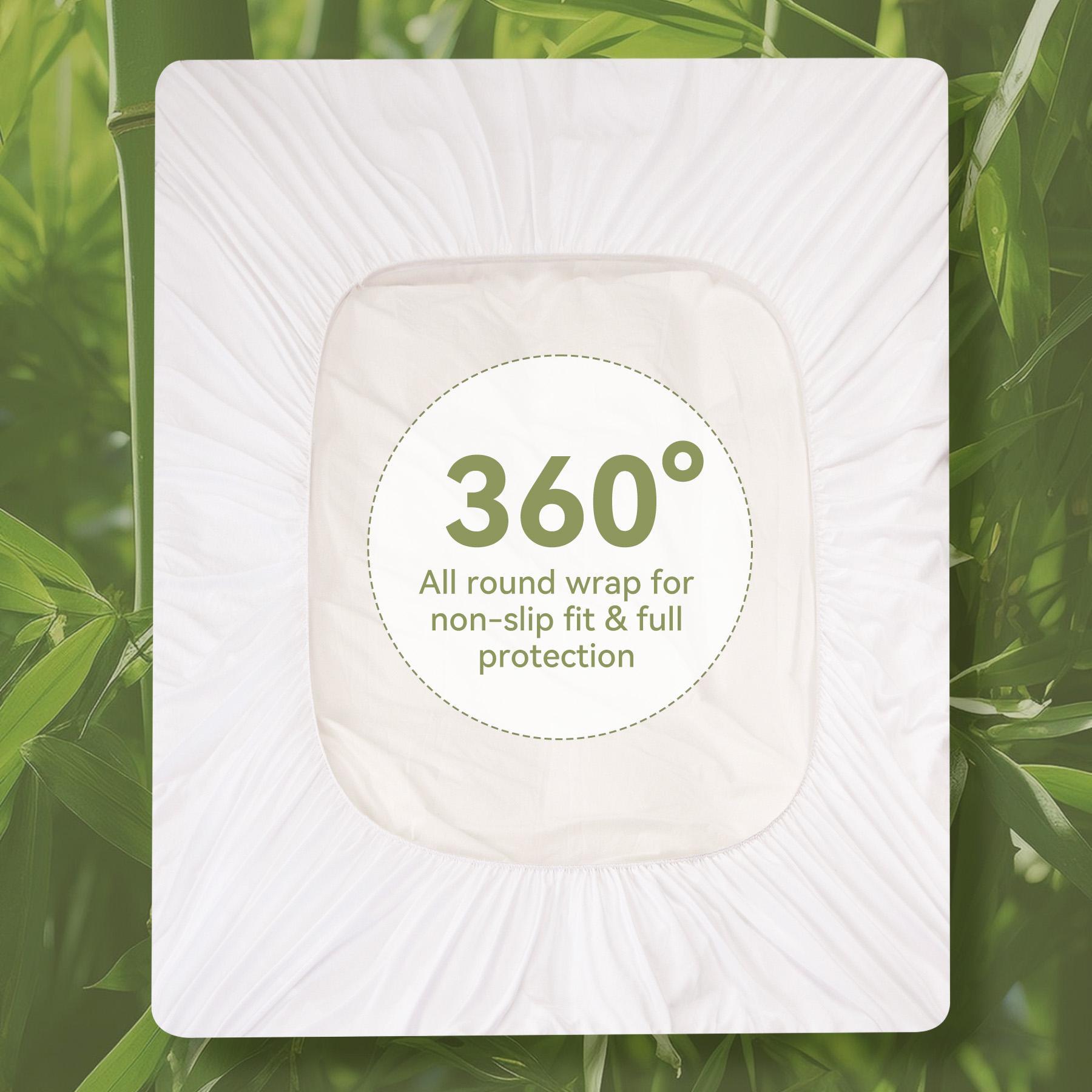 Skin-friendly Bamboo Fiber Waterproof Fitted Sheet - A Must-have For Mattress Protection Super Soft To The Touch
