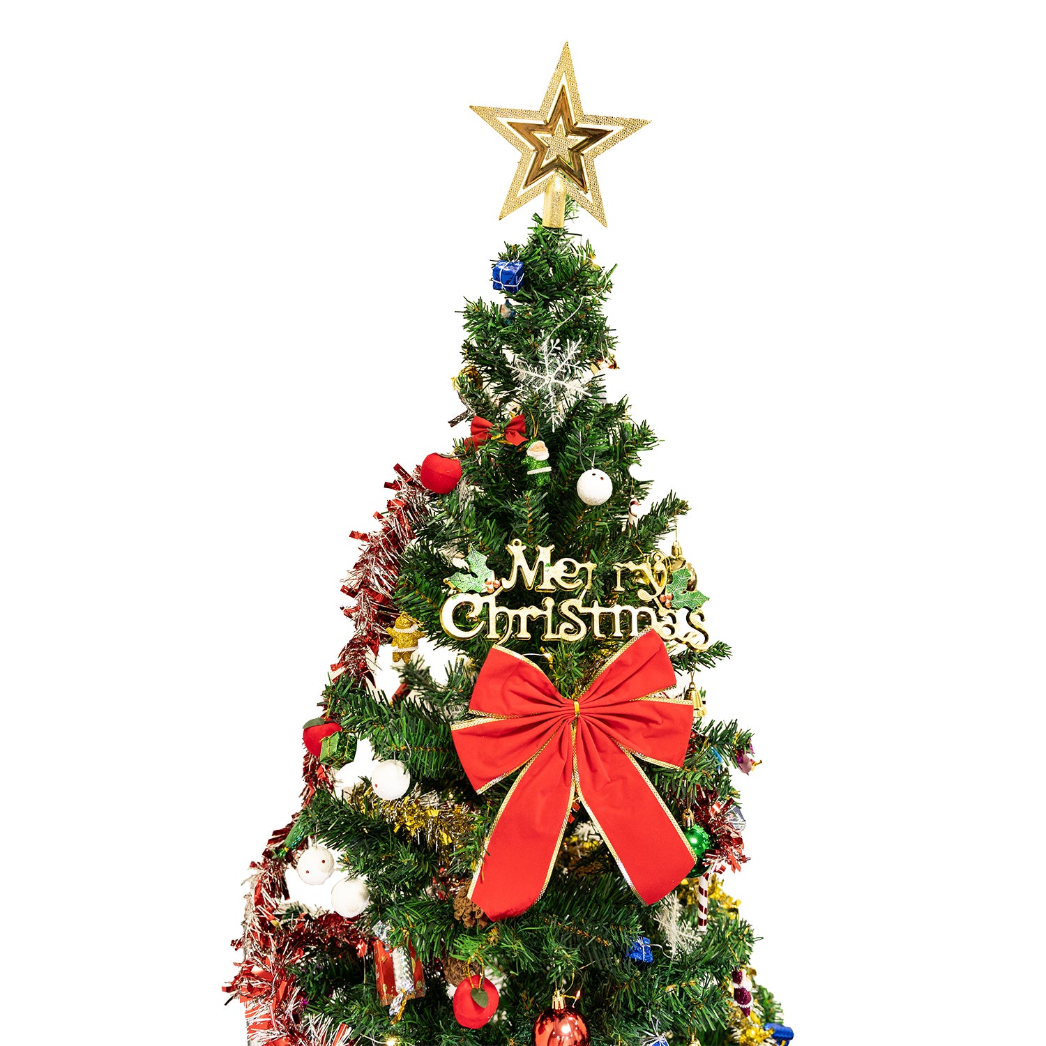5ft Artificial Christmas Tree With LED Energy-saving Lights, Including 109 Pendant Tree Skirts And Guardrails