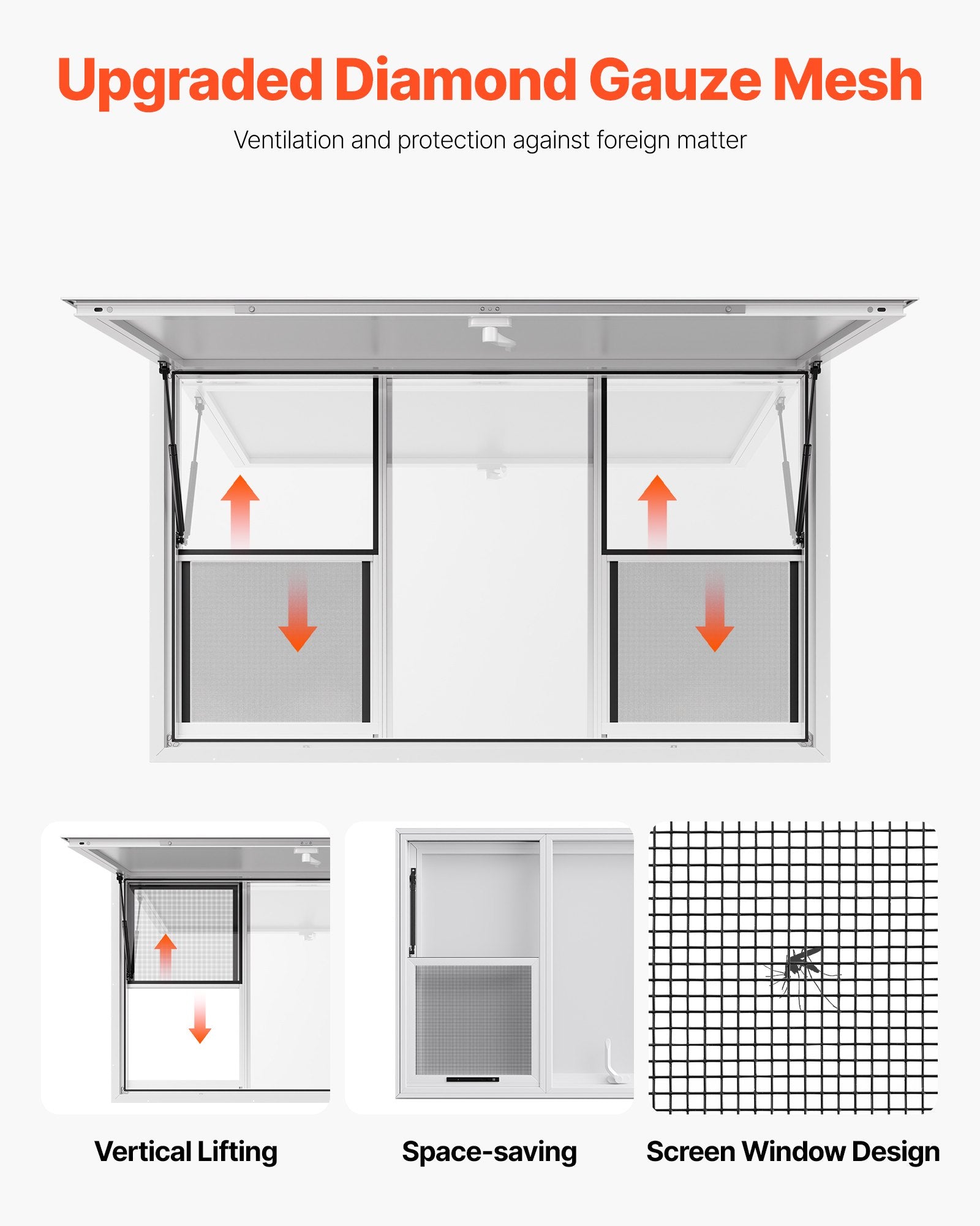 60x36in Concession Stand Serving Window Food Truck Service Awning Aluminum Alloy