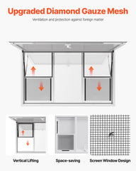 60x36in Concession Stand Serving Window Food Truck Service Awning Aluminum Alloy