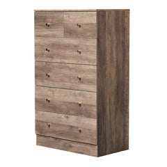 R279-9 Gray Particleboard With Textured Melamine Finish, 66*40*111cm, 4+2 Drawer Cabinet, Matte Gold Handles