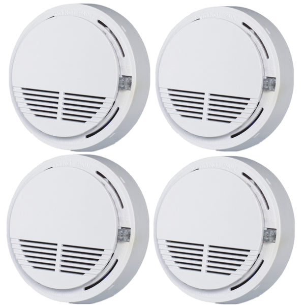 (4 Pack) Smoke Alarm Detector Home Fire Safety Sensor Alert Battery Included (Logistics Only For USPS.TK/TMEU Only For Self-pickup)