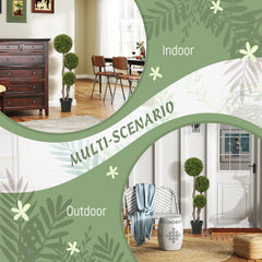 45.3 Artificial Ball Boxwood Topiary Tree Fake Plant In Pot For Indoor Outdoor Living Room Decoration Light Green