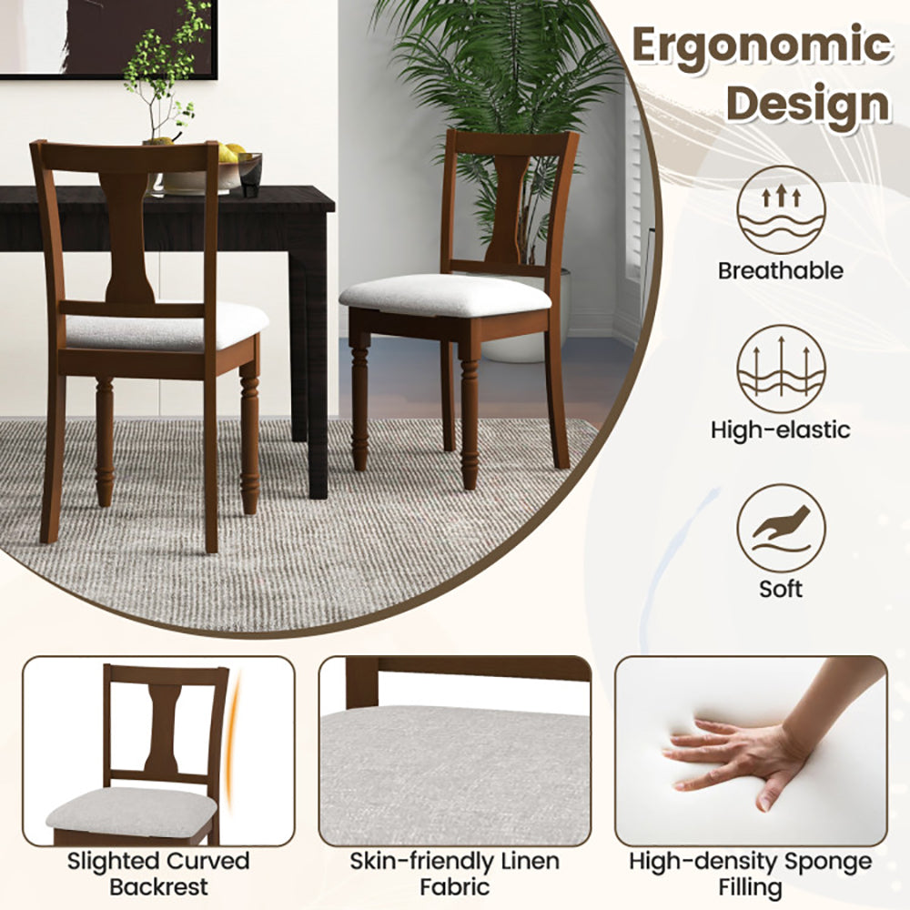 Kitchen Dining Chair With Linen Fabric And Storage Space