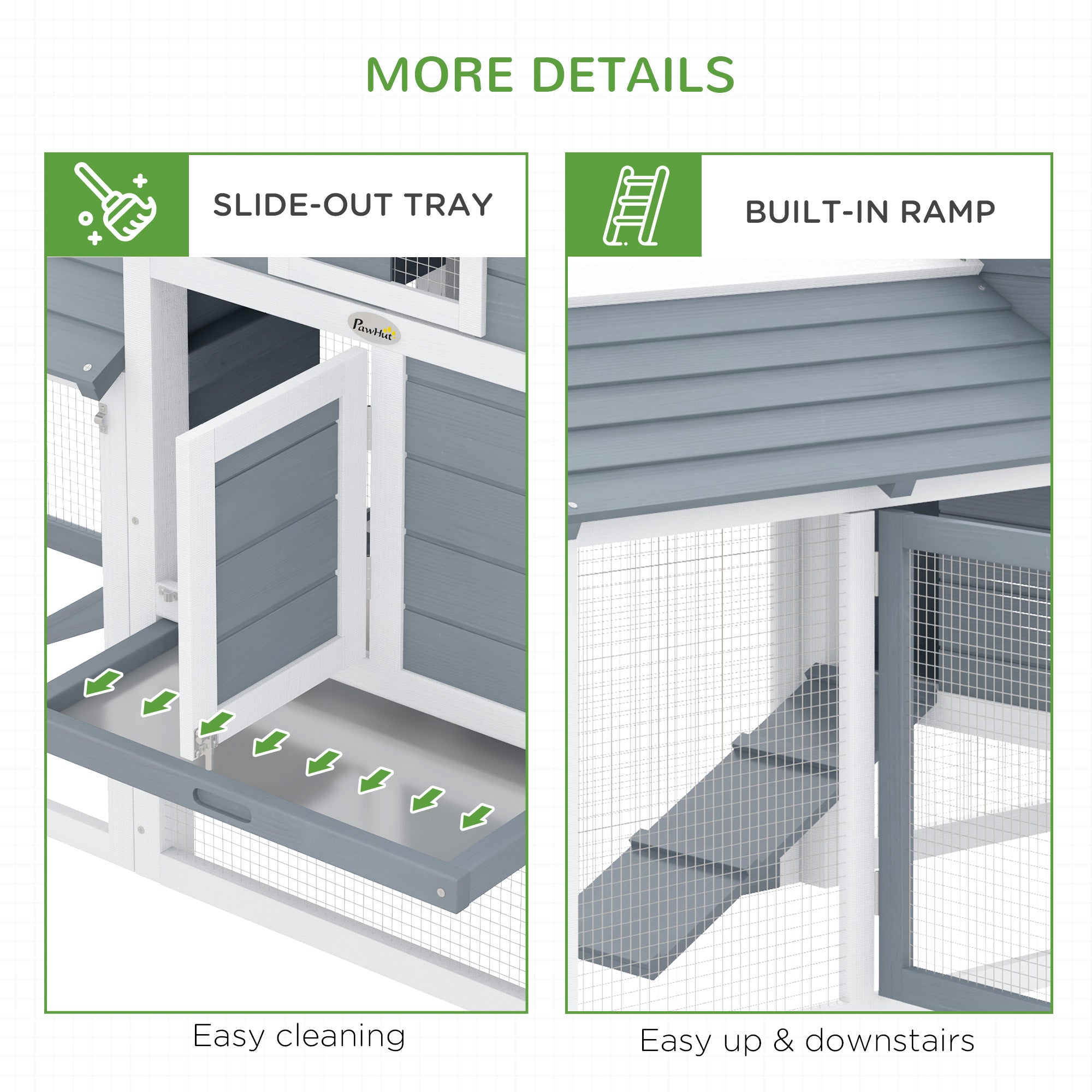 59" Small Wooden Chicken Coop Hen House Poultry Cage for Outdoor Backyard with 2 Doors, Nesting Box and Removable Tray, White