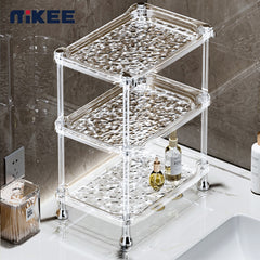 3-layer Bathroom Water Ripple Transparent Shelf