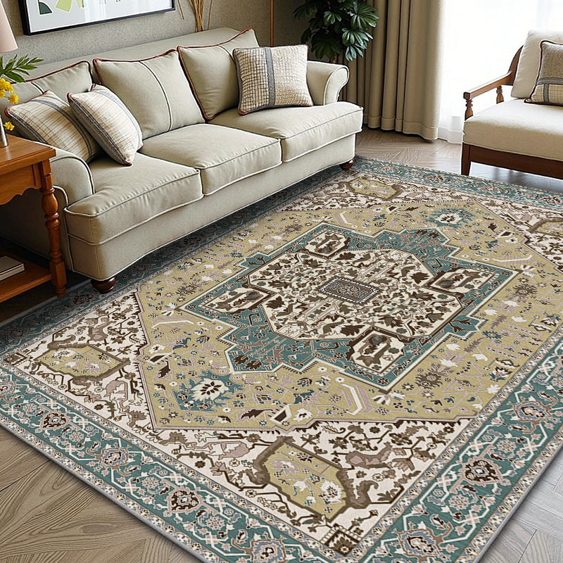 Retro Persian Style Art Carpet Light Luxury Living Room Aesthetic Anchor Point With Complex Patterns Freeze Space Advanced Feeling 5x7ft Cashmere-like Washed Bottom