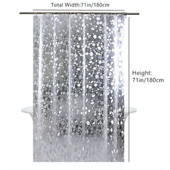 3D Pebble Pattern Shower Curtain In PEVA Durable Material, 71x71 Inches With Strong Magnets, Suitable For Shower Cabins And Bathtubs
