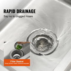 Stainless Steel Utility Sink, 1 Compartment Free Standing Small Sink Include Faucet & Legs, 16 X 13 X 8.7 In Commercial Single Bowl Sinks For Garage, Restaurant, Kitchen, Laundry