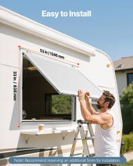 53x33in Concession Stand Serving Window Food Truck Service Awning Aluminum Alloy
