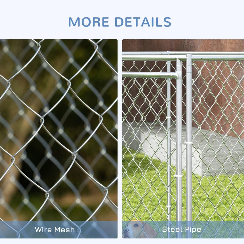 Dog Kennel Outdoor For Medium And Large-Sized Dogs With Lockable Door, Silver