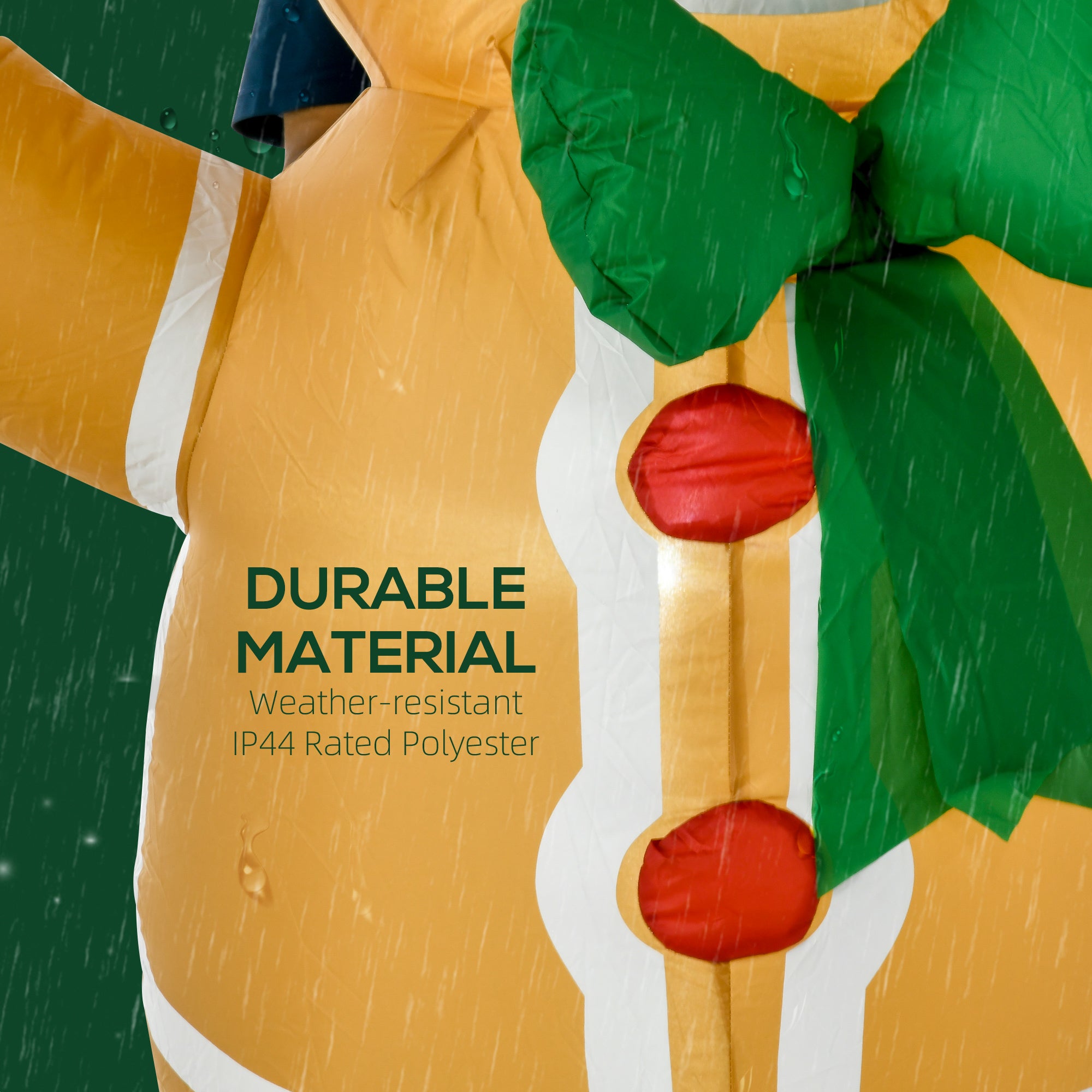 6ft Christmas Inflatable Gingerbread Man, Outdoor Blow-Up Yard Decoration With LED Lights Display