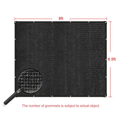 6ft*8.5ft Heavyweight Black Sunshade Net With Snap-on Design For Sun Protection, Windproofing, And Patio/balcony Shading.